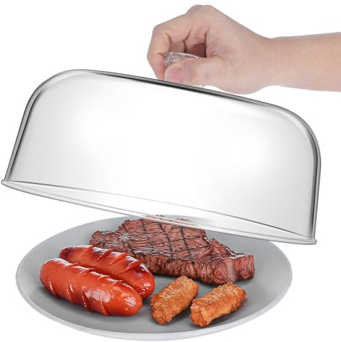 Cabilock Transparente Acryl Kuchenhaube mit Griff Stabile Lebensmittelechte Servierglocke 28X28X15cm Wiederverwendbarer Tellerdeckel für Dessert und Obstplatten
