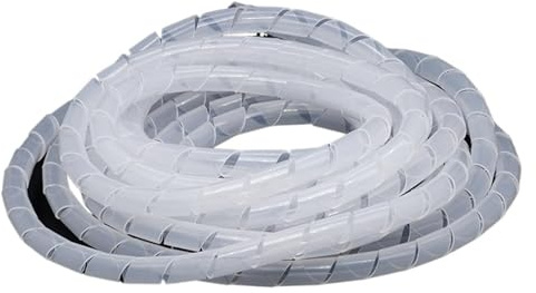 Manicotto avvolgicavo a spirale, Cable Spiral Wrap Sleeve 3 Meter Black White ID 3-10mm Flame(Id6mm White 3 Meter)