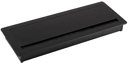 cyclingcolors Passacavo rettangolare in alluminio nero 240x100x29mm per mobili e tavoli da ufficio