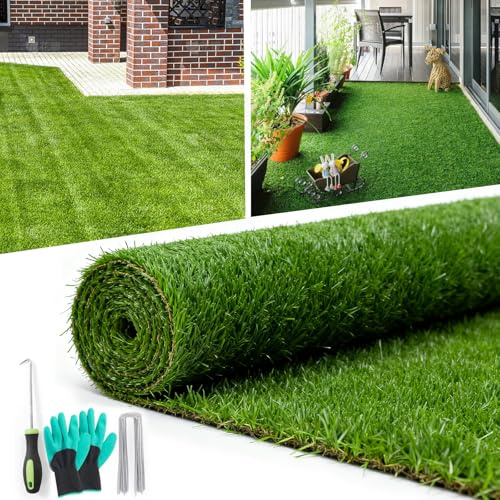 Gadewey Artificial Turf Grass Outdoor, 84x180 Reusable Fake Grass Indoor with Drainage Holes - Pet Friendly Turf Rug Mat for Backyard & Patio, Balcony, Landscape Decoration (Easy to Clean)