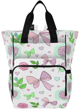 Ttgoth Sac à dos à langer étanche avec porte-biberons isothermes, sac à dos de voyage multi-poches avec sangles de poussette pour maman et papa