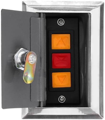 PACKOVE Silver Plastic Pushbutton Switch Box for Roller Shutter Doors with Reliable Manual Button Control, Sleek and Practical Design for Outdoor Use in Garage Door Systems