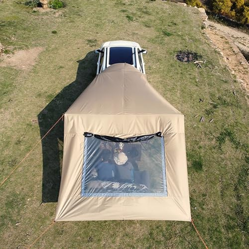 SLDAGe Toldo Caravana Universal, 4.8x2.8m, Toldo para Coche y Furgoneta, Tienda de Campaña Lateral Impermeable, Toldo Camping para SUV Camper Furgonetas,Light Beige,A