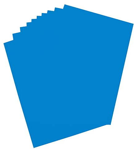 folia 65312 - Plakatkarton, ca. 48 x 68 cm, 10 Bögen, 380 g/qm, einseitig capriblau gefärbt - ideal zum Basteln oder Erstellen von Plakaten und Anzeigen