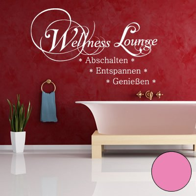 'A582 Wall Tattoo/Sticker Wellness Lounge Design Available in 40 Colours and 2 Sizes, pink, 100cm x 60cm