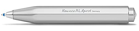 Kaweco AL SPORT Kugelschreiber Silver I Business Kuli aus hochwertigem Aluminium in Silber I Edler Taschen-Kugelschreiber mit Herzkurvenmechanik I Seidenglänzender Druckkugelschreiber 10,5 cm