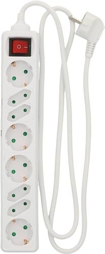 UNITEC Tischsteckdose mit Schalter, 4 und 4-Fach, 1.4 m, H05VV-F3G1.5 mm², weiß