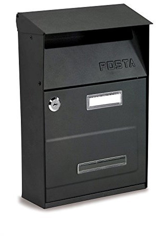 CASSETTA POSTALE PORTALETTERE TECHNOMAX MIMOSA NERO IN ACCIAIO ANTICORROSIONE