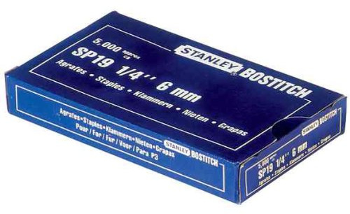 Stanley Bostitch – Juego de 3 cajas de 5000 grapas SP19, 6mm, color azul