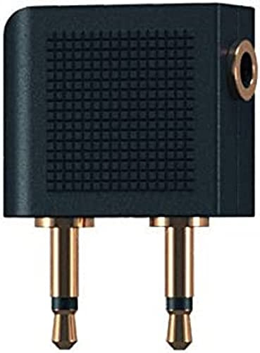 Oehlbach I-Jack AD-Flight (Flugzeug Adapter, 2 x 3,5 mm Klinkenstecker auf 3,5 mm Klinkenbuchse, für alle Airlines) schwarz