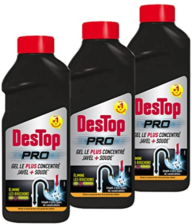 Destop Pro Gel déboucheur canalisation - lot de 3 bouteilles de 500ml