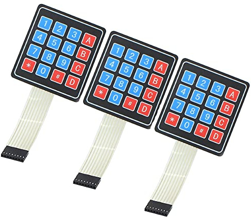 Aihasd 3PCS 4x4 Matrix Array 16 Tasten Tastatur Folientastatur für Arduino