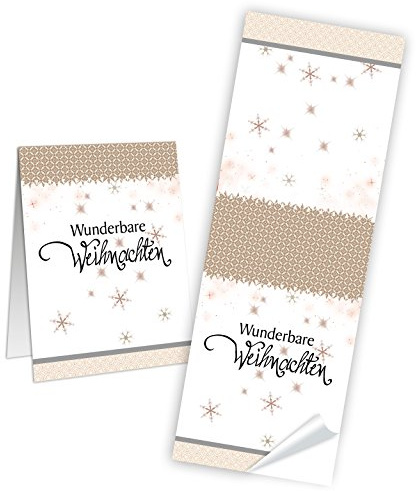 100 weihnachtliche Etiketten Banderolen zum Zukleben für Beutel Tüten Frohe Weihnachten 5 x 14 8 cm hochwertiger Druck Logbuch-Verlag
