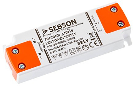 SEBSON 15W LED Treiber / LED Trafo, ultra flach 100x35x16mm, Transformator, Netzteil