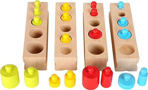 small foot Steckspiel Größenzuordnung, Montessori Lernspielzeug zum Ordnen, Zählen und Messen, 10525