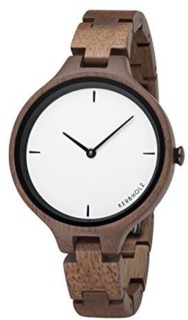 Kerbholz Uhr Hinze Walnuss Walnut Onyx Holzuhr Special Edition