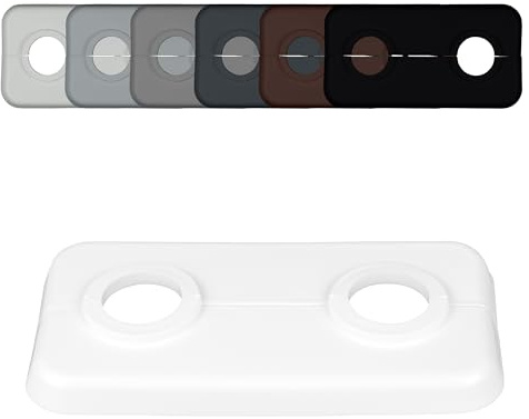 FUX 10 stycken dubbel värmerör ros, 12 mm – 21,3 mm, 2 delar, uppvärmning, rörskydd, täckrosetter, beklädnad, radiator rosetter, vit polypropen, vit (15 mm)
