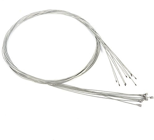 TOPINCN 10 Stück Bremsleitungen Set für Mountainbikes, Rennräder oder Klappfahrräder, Silber, Stahl, 2 m, 136g