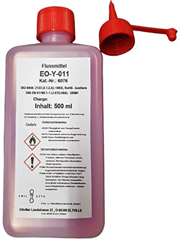 Allround Elektronik-Flussmittel EO-Y-011 mit herausragenden Löteigenschaften, 500 ml mit Ausgießhilfe