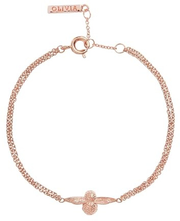 Olivia Burton Pulsera de Cadena para Mujer Colección 3D BEE en Oro Rosa con un Charm - OBJ16AMB43