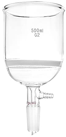 QWORK® Glas Buchner - Filtro para embudo, embudo de filtro Buchner, frita mediana (G2), cristal de laboratorio, 94 mm de diámetro interior, 100 mm de profundidad, con junta interior estándar 24/40,