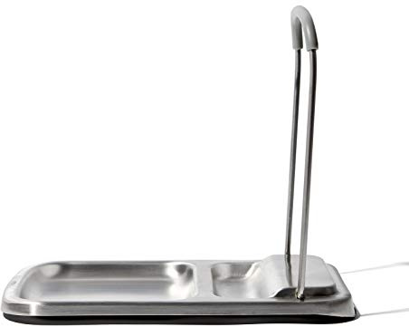 OXO Spoon Rest with Lid Holder, 3x4x1in, Stainless Steel