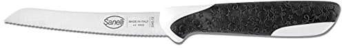 Sanelli Sakura Coltello Pomodoro 12 cm., Acciaio Inossidabile, Nero/Bianco