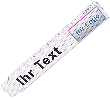 Glieder-Maßstab personalisiert |Zollstock mit Firmen-Logo oder Bild und Wunsch-Text | Meterstab individuell bedruckt