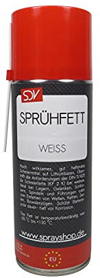 SDV Chemie Sprühfett Weiss 12x 400ml mit PTFE Schmierfett Fettspray Allzweckfett