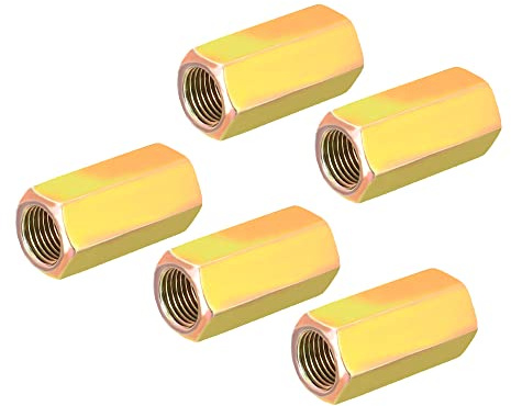 MECCANIXITY Hex Coupling Nuts M10 x 1mm Thread 30mm Length Sleeve Stud Rod Adapters Pipe Connectors Colorful Pack of 5
