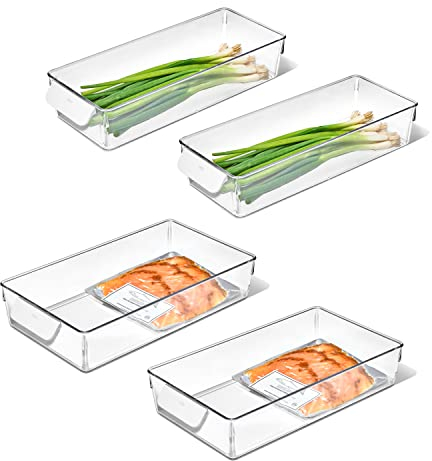 OXO 13347100 4-teiliges Mülltonnen Kühlschrank-Starter-Set, Kunststoff, durchsichtig