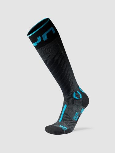 UYN Calze da sci ONE in lana merino e Natex, termoregolanti con tecnologia Zerocuff, tenuta perfetta e comfort