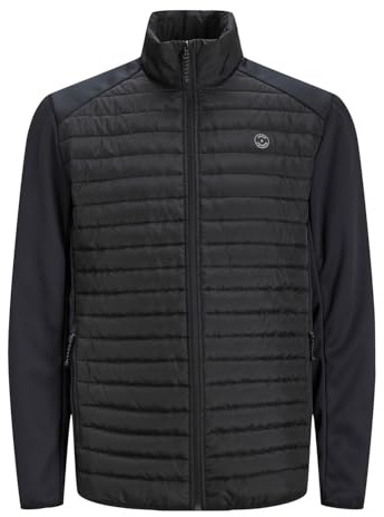 Jack&Jones Men's Jjemulti Quilted Collar NOOS Quilted Jacket, Black/Detail: Set-IN Sleeves, XL, Black/detail: set-in sleeves, XL