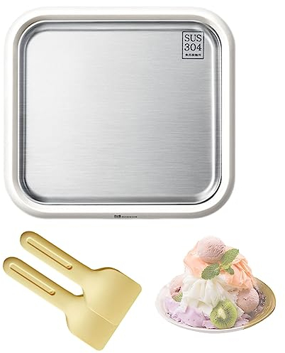 Sorbetière, machine à glace frite avec 2 spatules, 2 minutes de congélation rapide, machine à rouler la crème glacée maison, bac à glace frite pour la fête à la maison, anniversaire, magasin yellow