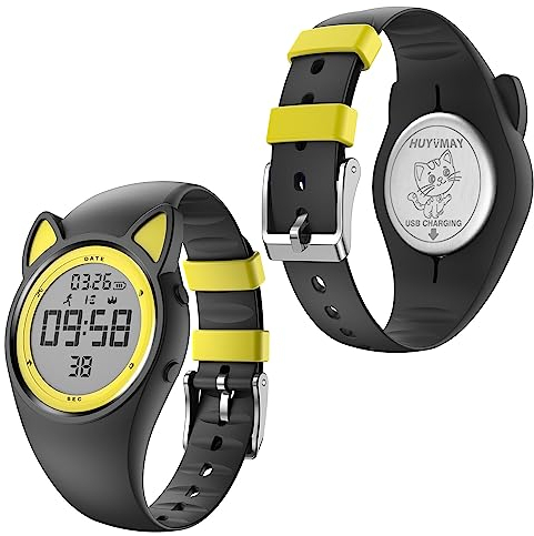 HUYVMAY Kinder Schrittzähler Fitness Uhr ohne App kein Bluetooth, IP68 wasserdichte Sportuhr für Kinder Jungen Mädchen Armbanduhr mit Schrittzähler Kalorienzähler Distanzzähler Stoppuhr Wecker