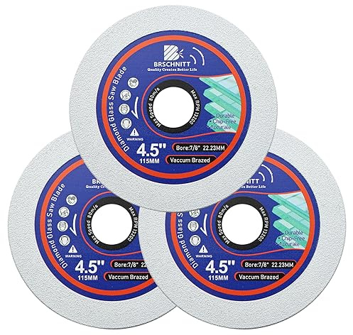 Glas Schneiden Trennscheibe, BRSCHNITT 3 Stück Professional Diamantscheibe 115mm, Diamanttrennscheibe Glasschneider für Flaschen, Porzellan, Jade