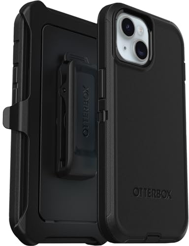 OtterBox Defender Hülle für iPhone 17e, 16e, 15, 14, 13, stoßfest, sturzsicher, Ultra-robust, schützende Hülle, 5X getestet nach Militärstandard, Schwarz, Keine Einzelhandelsverpackung