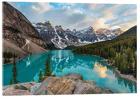 Posterlounge Moraine Lake in Alberta, Kanada Acrylglasbild von Mike Centioli 60 x 40 cm Wandbilder Wanddeko
