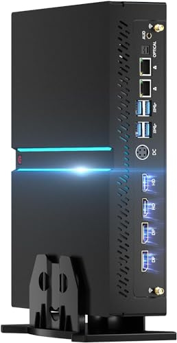 Kinupute Mini Gaming PC, Desktop Computer i9-13900F 24 Kerne bis zu 5.6GHz, 32G DDR5, 1T M.2 SSD, Windows 11 Pro, GeForce RTX4060Ti 8G, Dual LAN, WiFi6E/BT5.3, Vier Displays, 8K Ausgänge, Optisch