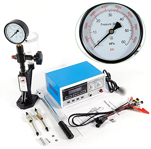 NadineDutol Diesel Einspritzdüsen,Prüfgerät Injektor Tester, 600 Bar 0 to 8000 PSI S60H Kraftstoffdruckmesser Injektoren Tester Diagnosegerät im Dieselmotor