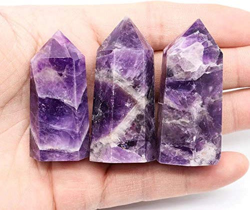BIANMTSW 3pc 50mm-60mm Natürlicher Traum Amethyst Turm Stein Kristallstein Geschenk Ornamente Voller Textur