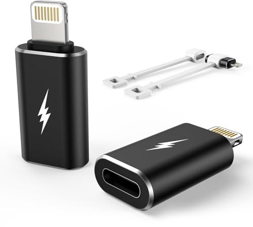 TechMatte USB C Type C to Lightning Adapter 12W Charging Adapter Compatible with iPhone 14 and Earlier Models, iPad iPod AirPods, Not Suitable for Headphones/OTG Android Support Anti-Lost Function