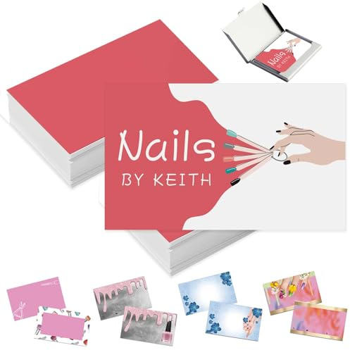 Individuelle Visitenkarten, personalisierte Visitenkarten mit Foto für kleine Unternehmen, personalisierbar mit Logotext, 1000, 500, 200, 100, doppelseitig bedruckbar, wasserfest, 8,9 x 5,1 cm