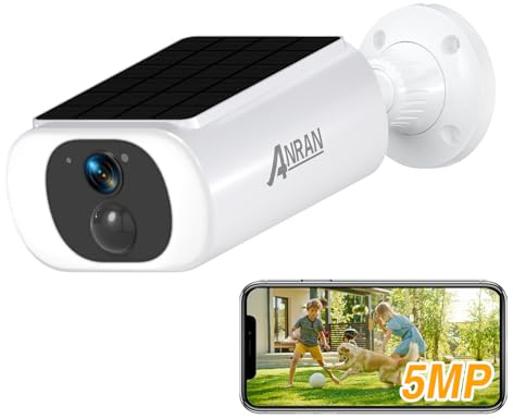 ANRAN 3K 5MP Wireless Security Camera Outdoor/Indoor,Integrated Solar Panel | Battery Camera, Color Night Vision, Spotlight Camera, 2-Way Talk, PIR Motion Detection, Alerts, Work with Alexa, IP66, C3 Max