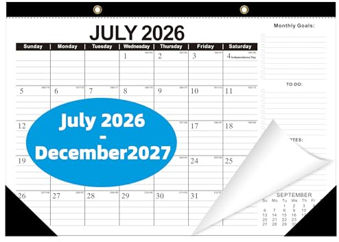 2026 Calendar Desk Calendars 2026-2027 Wall Calendar from January 2026 to June 2027,18 Months 17×12 Thick Paper for Office School Home