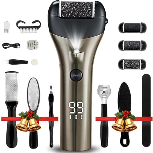 Kit de pedicura 18 en 1, removedor eléctrico de callos de pies, lima electrónica recargable, regalo ideal, herramientas profesionales de pedicura, limpiador de pies impermeable, kit de pedicura para