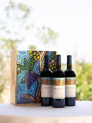 Gérard Bertrand Château l'Hospitalet art collection Coffret 3 bouteilles 75cl vin rouge La Clape 2020 édtion limitée Le vin de nos paysages par Robert Combas