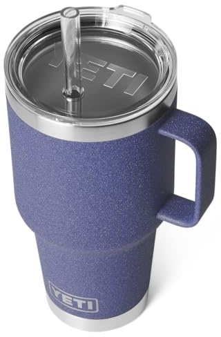 YETI Rambler Straw Mug, Stainless Steel Vacuum Insulated Mug with Stronghold Lid, Moon Dust, 35 oz (1 l)
