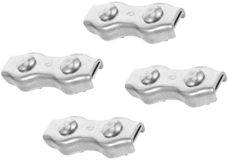 YARNOW 1 Satz Drahtseilklemme Geländerklemmen Kfz-kabelklemmen Gitterkohle Die Kabelklemmen Draht Klemmen Seilklemme Aus Edelstahl Drahtklammern Aus Metall Rostfreier Stahl Silver 4 Stück