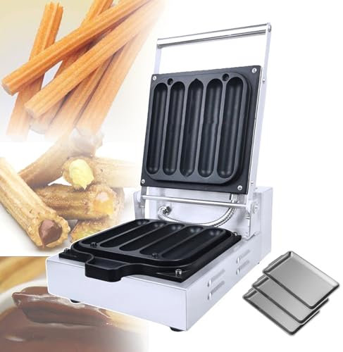 QUSYZD Kommerzielle Hot Dog & Egg Sausage Roll Maschine, 5 Roste Chicken Roll Maschine 1230w Pfannkuchen Maker mit humanisiertem Bedienfeld für Snackbar, 15mm Kuchendicke,